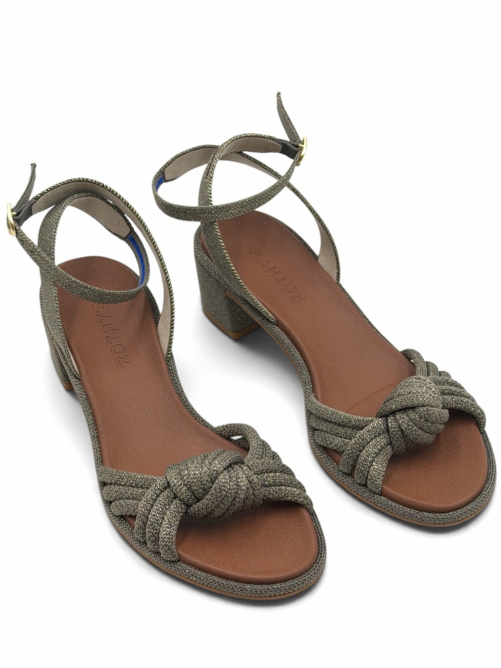 Rothy's The Knot Ankle Strap Block Heel Sandals Size 8